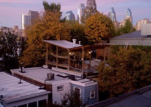 The finished deck with Philadelphia in the background.