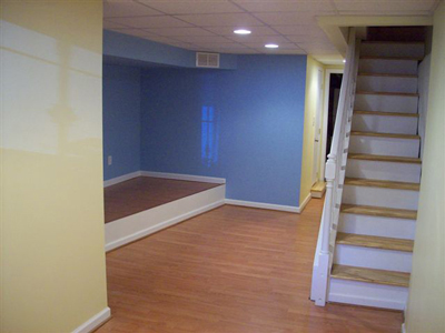 View of finished basement.